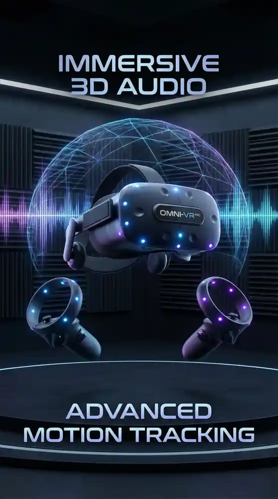 Virtual Reality Headset with Motion Tracking and Immersive 3D Audio