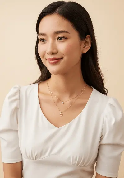 Dainty Gold Layered Necklace thumbnail 4