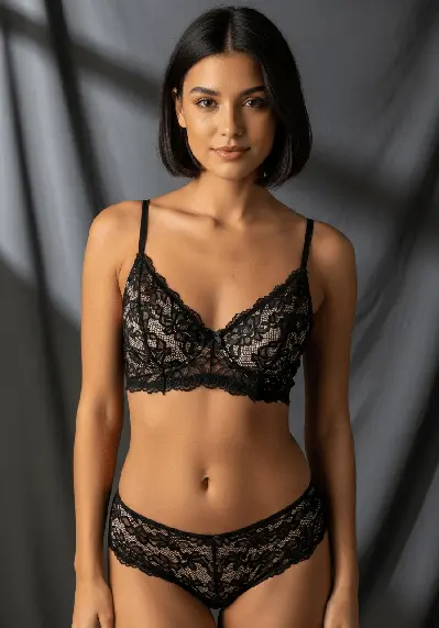 Midnight Lace Bralette Set